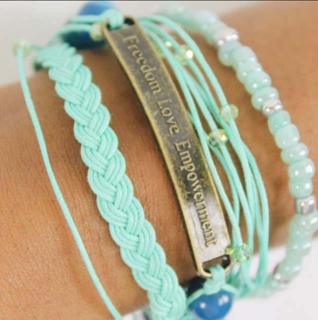 Kyal Beaded Bracelet Seafoam