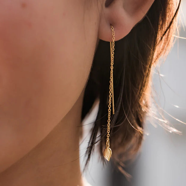 Leaf drop earrings - 18K Gold-plated