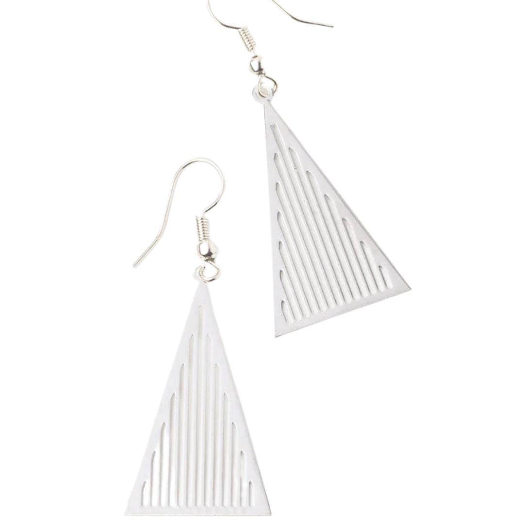 Linear Peak Earrings - Silver