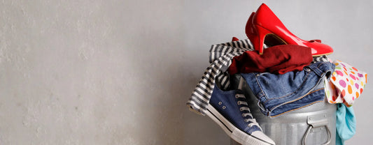 different articles of clothing thrown in a garbage bin reposted by Made for Freedom
