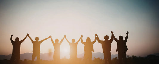 people holding hands against the sunrise in show of solidarity reposted by Made for Freedom 