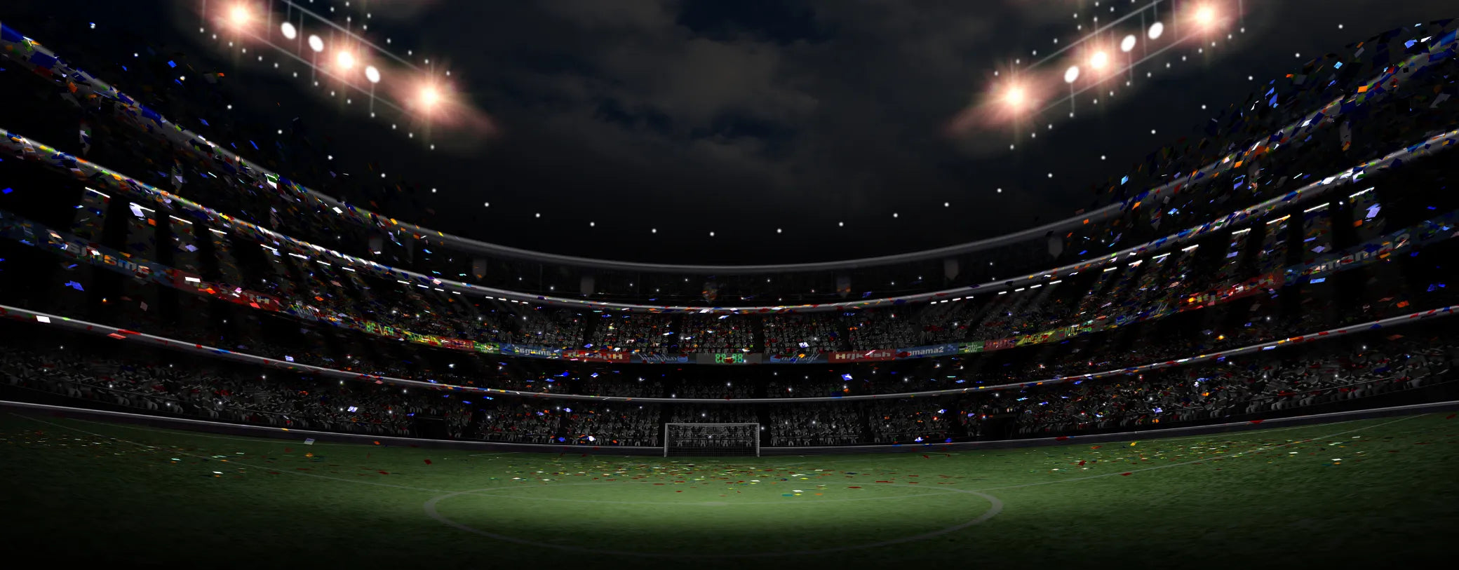 a darkly lit empty football stadium reposted by Made for Freedom
