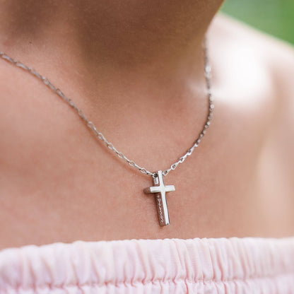 Great Courage Engraved Women's Cross Necklace