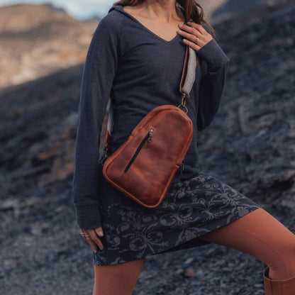 Crossbody Sling Backpack in Cinnamon