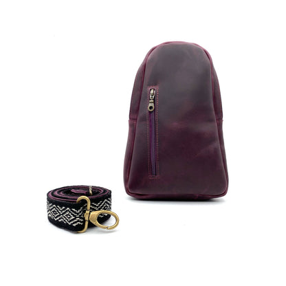 Sling Crossbody Backpack in Mulberry
