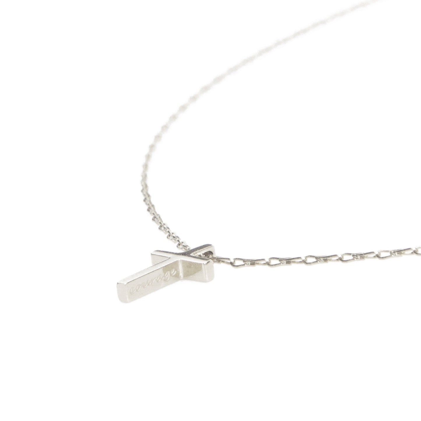 Great Courage Engraved Women's Cross Necklace