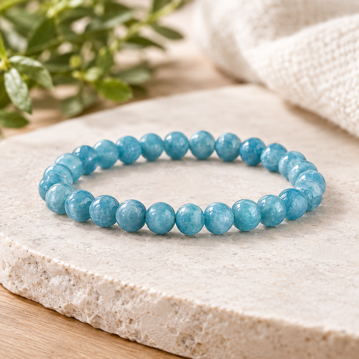 Audacious Aquamarine Beads Bracelet
