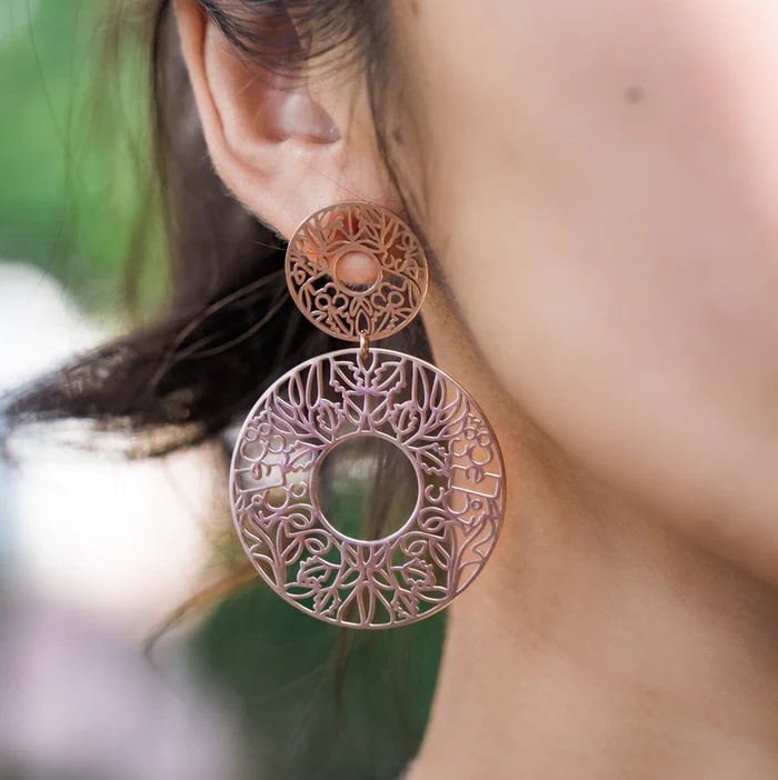 rose gold brave drop earrings