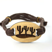 Bamboo Adjustable Bracelets - cactus 