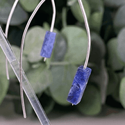 silver  earrings with sodalite