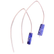 silver  earrings with sodalite