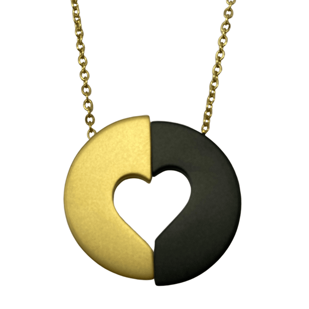 Committed heart necklace 18K gold-plated stainless steel heart cutout necklace