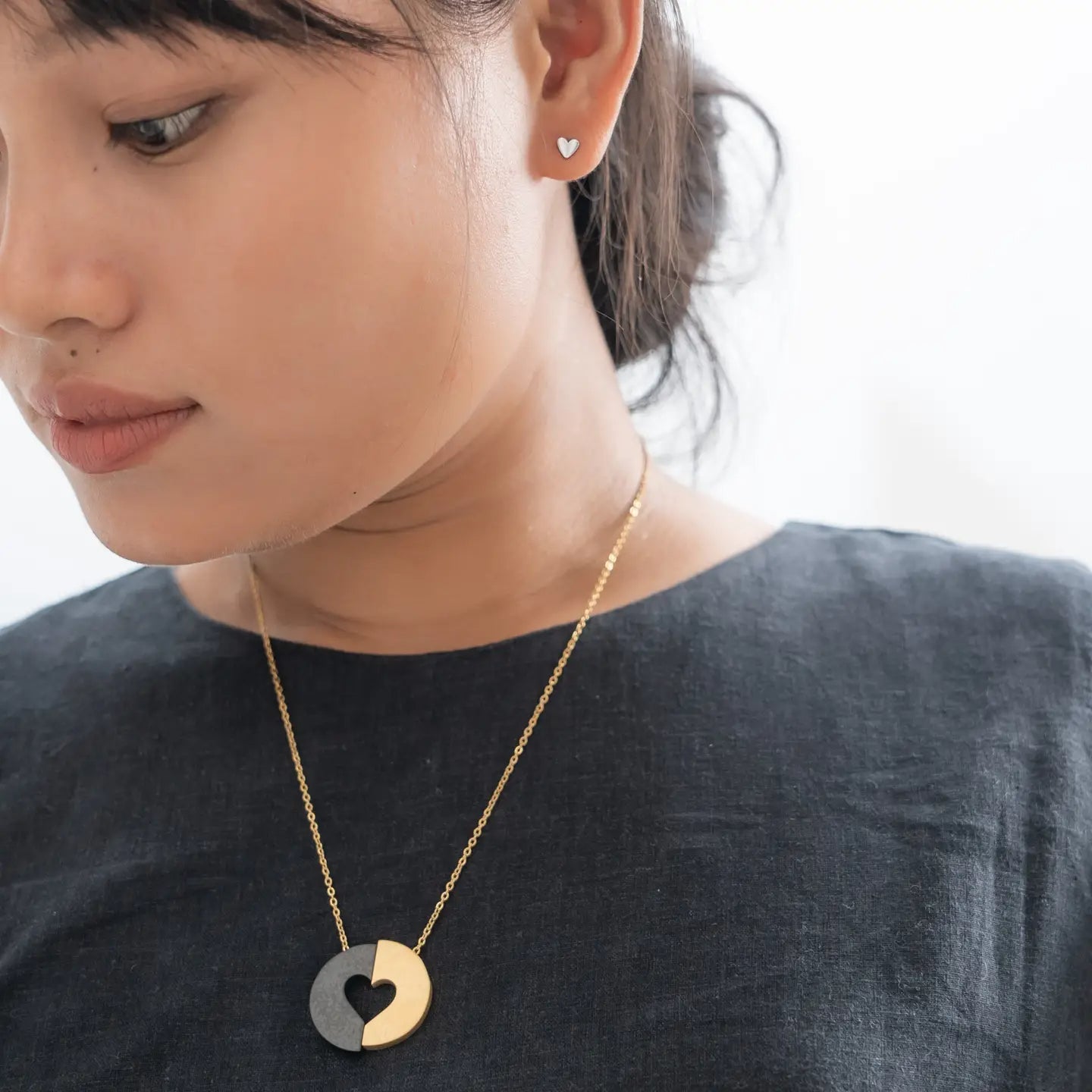Committed Heart Stud Earrings