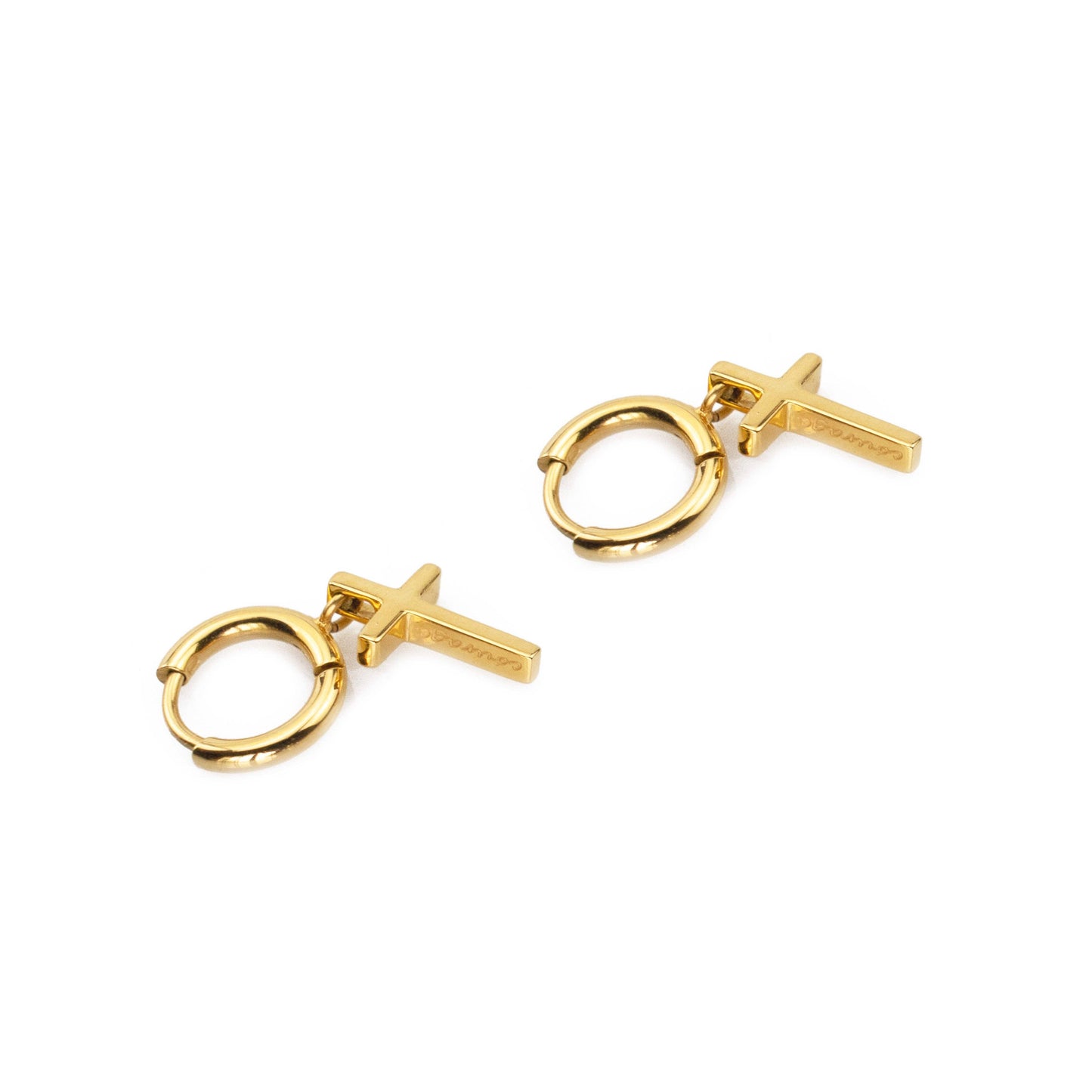 Courageous Cross Huggie Earrings