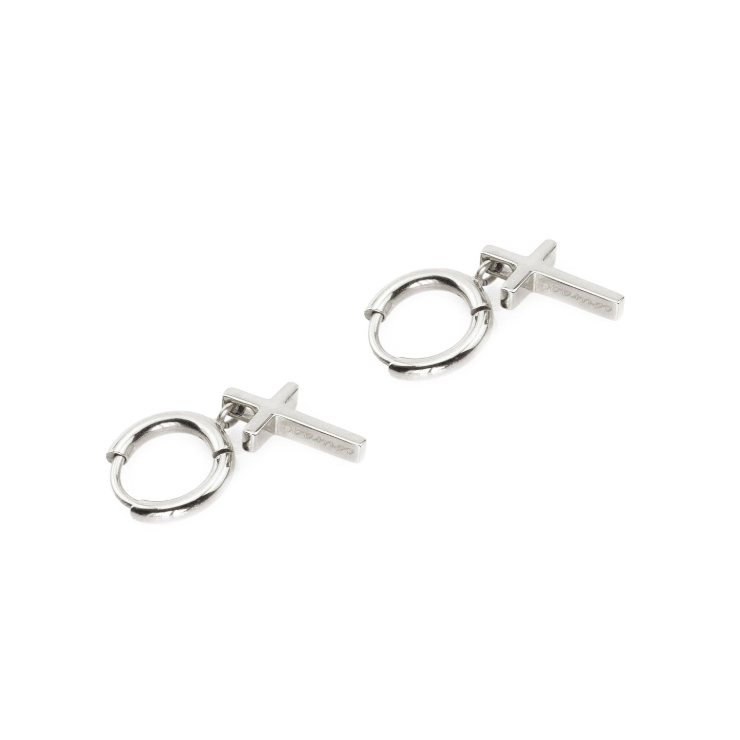 Courageous Cross Huggie Earrings