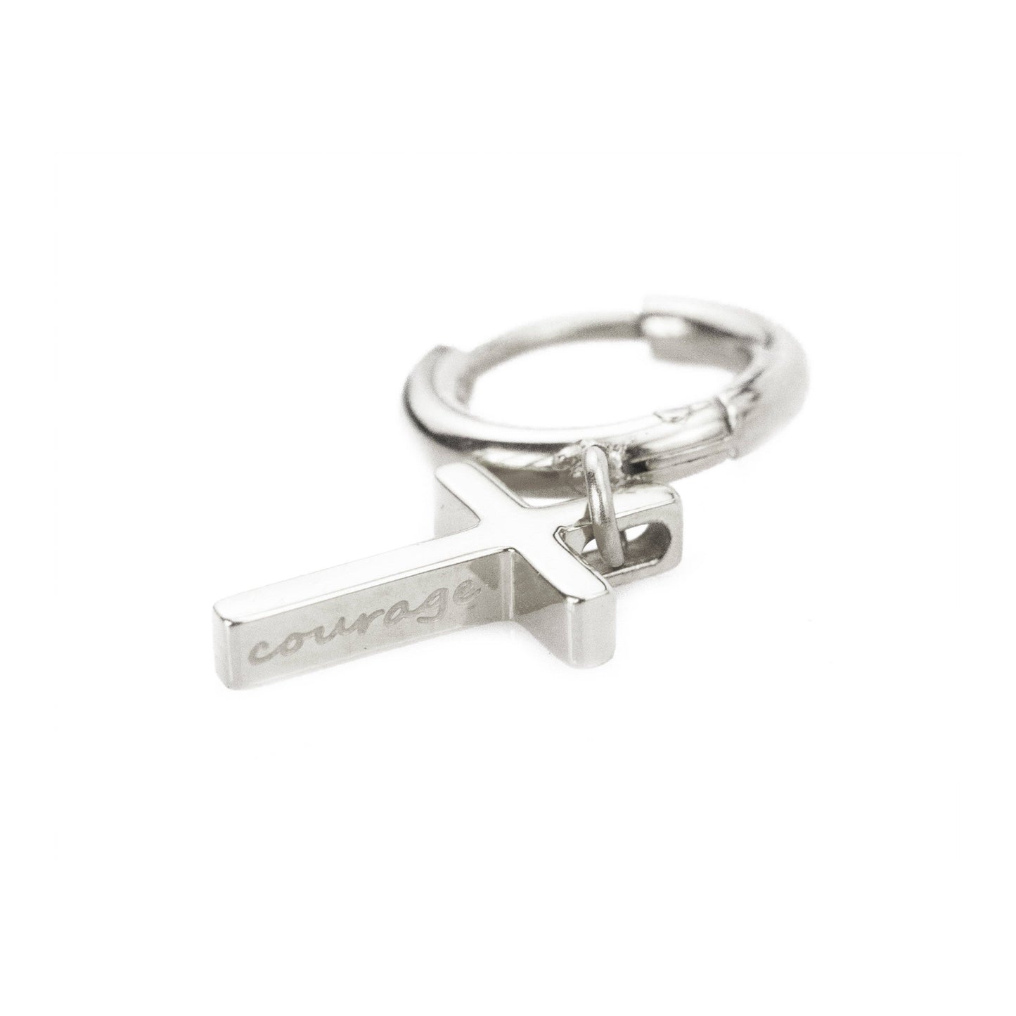 Courageous Cross Huggie Earrings