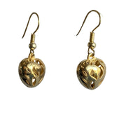 Devoted love  14K gold plated dangling heart earrings