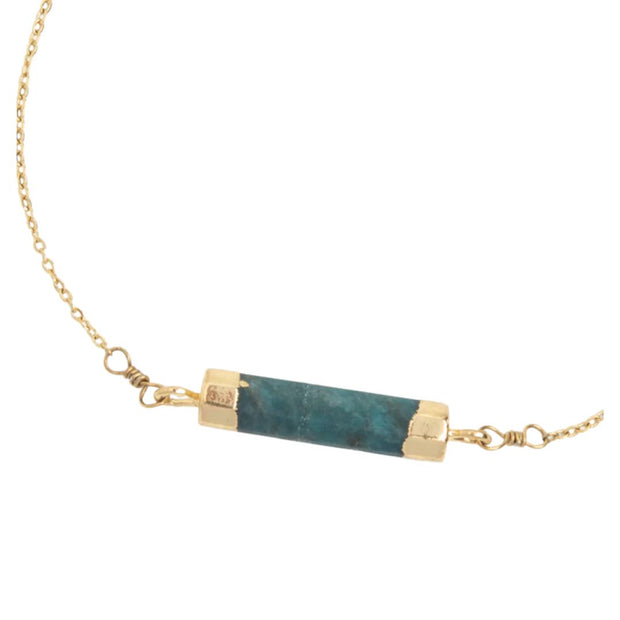 Gold Capped Apatite Prism Necklace