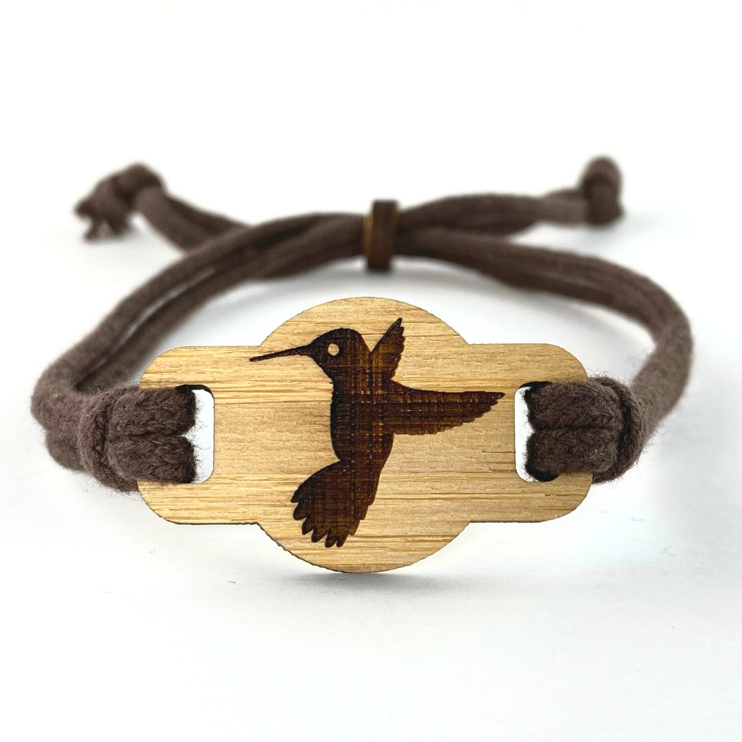 Bamboo Adjustable Bracelets - hummingbird 