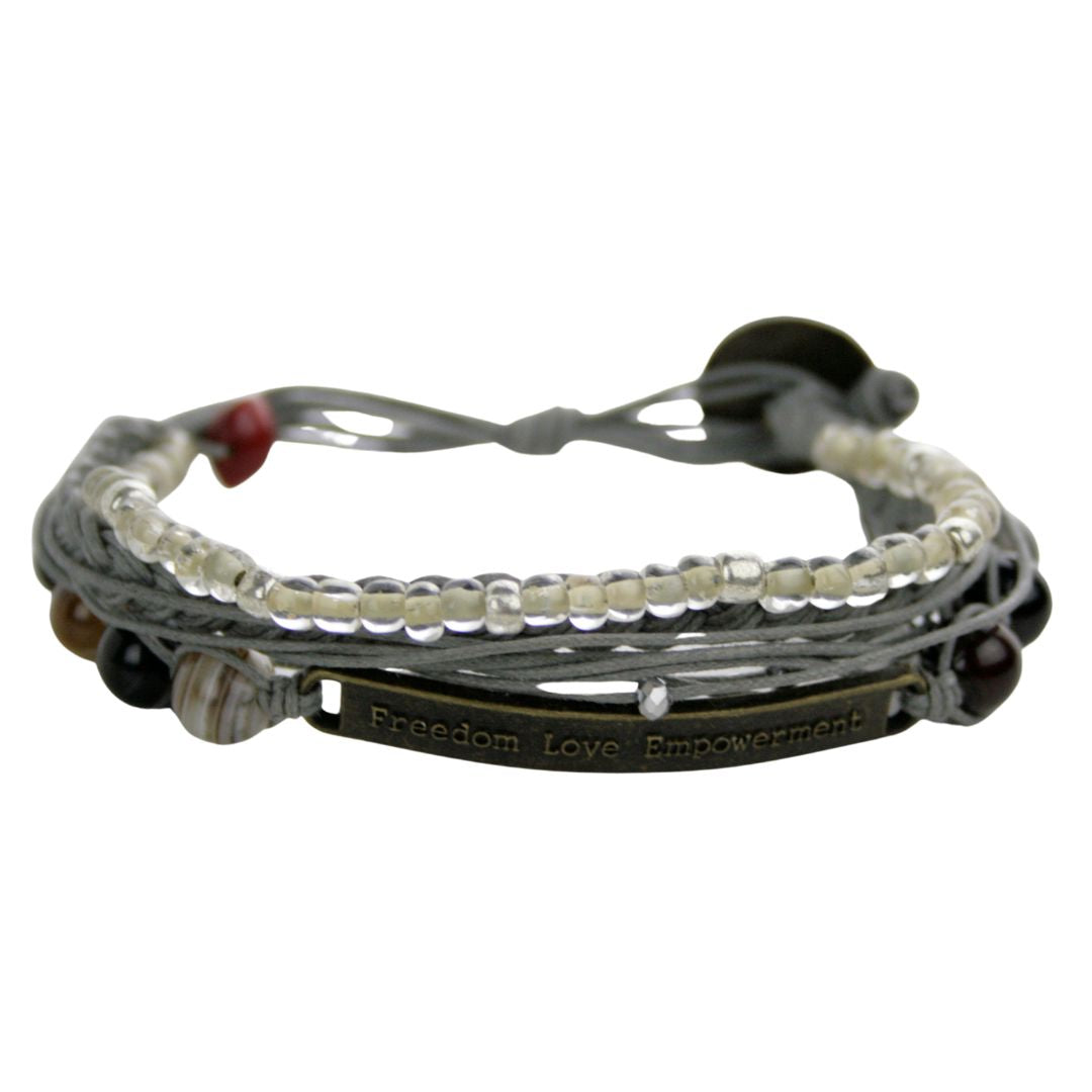 Kyal Beaded Bracelet Steel