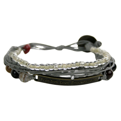 Kyal Beaded Bracelet Steel