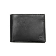 Leather bi-fold wallet - black