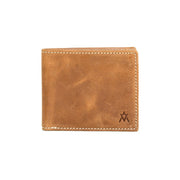 leather bi-fold wallet- camel