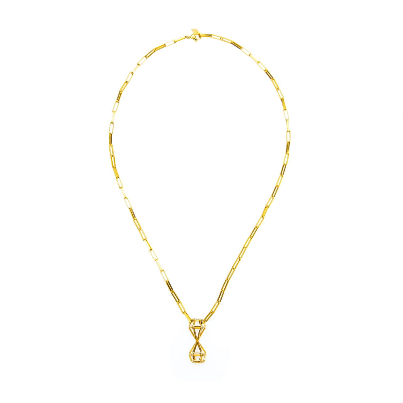 Time for Freedom Gold Hourglass Pendant Necklace