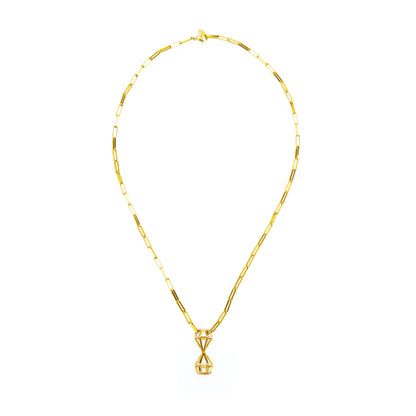 Time for Freedom Gold Hourglass Pendant Necklace