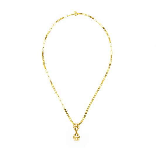 Time for Freedom Gold Hourglass Pendant Necklace