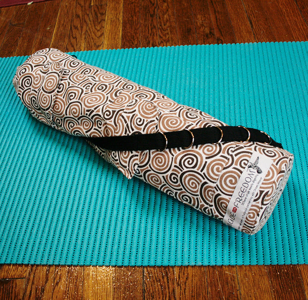 Yoga Mat Bag in Chocolate Swirl Print