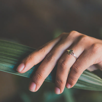 Sterling Silver Olive Branch Ring
