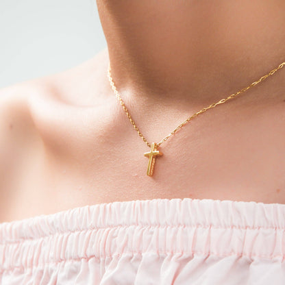 Great Courage Engraved Women's Cross Necklace