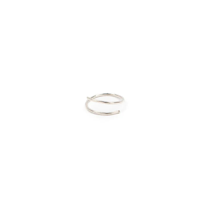 hand-hammered wrap ring in sterling silver 
