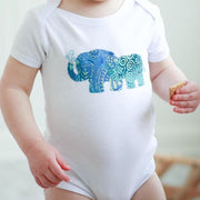 elephant on white baby onesie