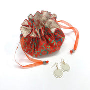 red foliage jewelry bag