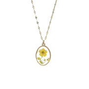 flower gold and resin necklace