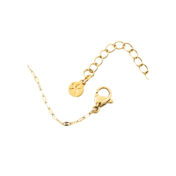 flower gold and resin necklace clasp