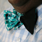 Mosaic Teal Cotton Bow Tie - Made for Freedom