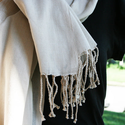 Elegance Cotton Scarf - Cream - Made for Freedom