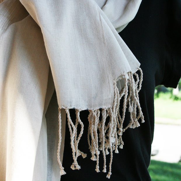 Elegance Cotton Scarf - Cream - Made for Freedom