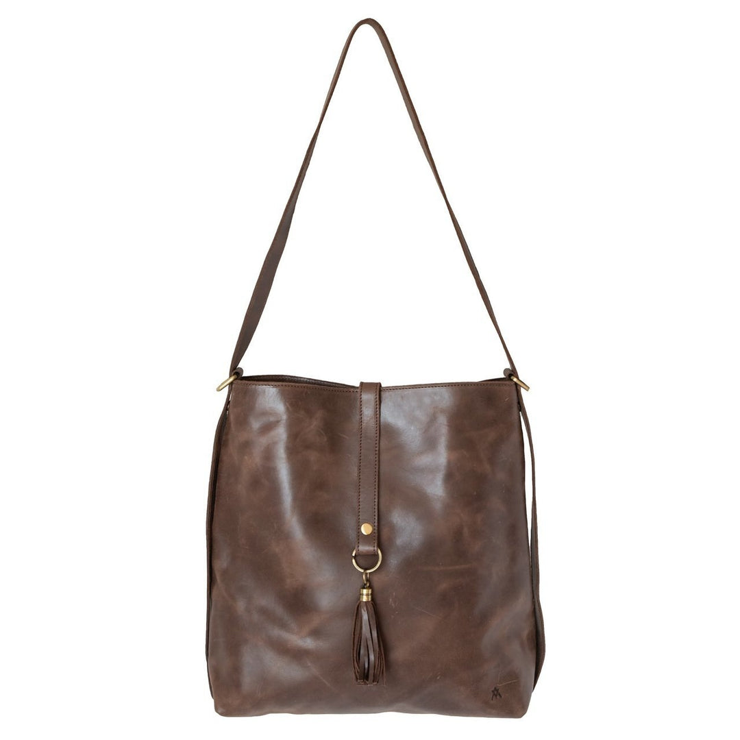 Beautiful Genuine Brown Leather Slingback Compress Handbag Amazon.com: NIUCUNZH Genuine Leather Sling Bag Front Metal  main image 2