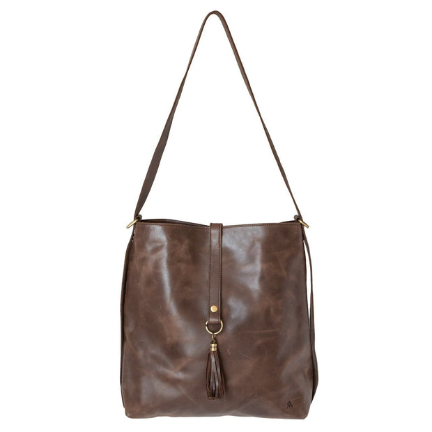 Leather Slingback Bag - brown