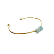 Hammered Brass Bangle with Amazonite