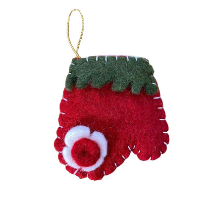 Handmade Felt Ornament Mitten