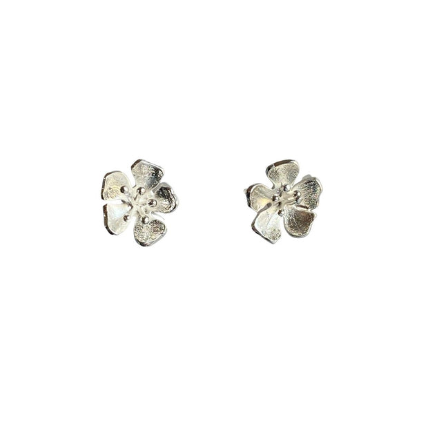 Heavenly Hibiscus Earrings Silver