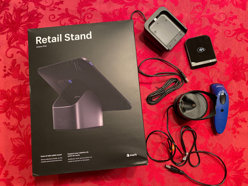 Shopify iPad Stand, Tap and Chip Cradle, Scanner Bundle