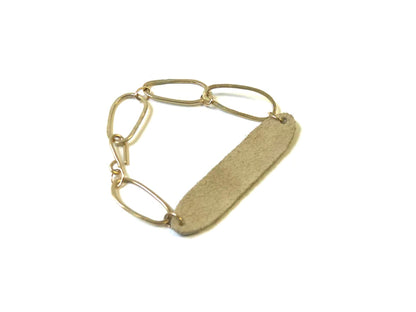 Leather and link bracelet