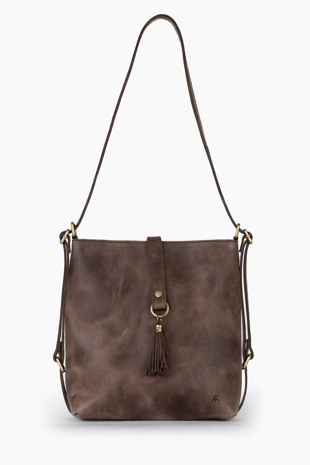 Mini Leather Slingback Bag - Brown