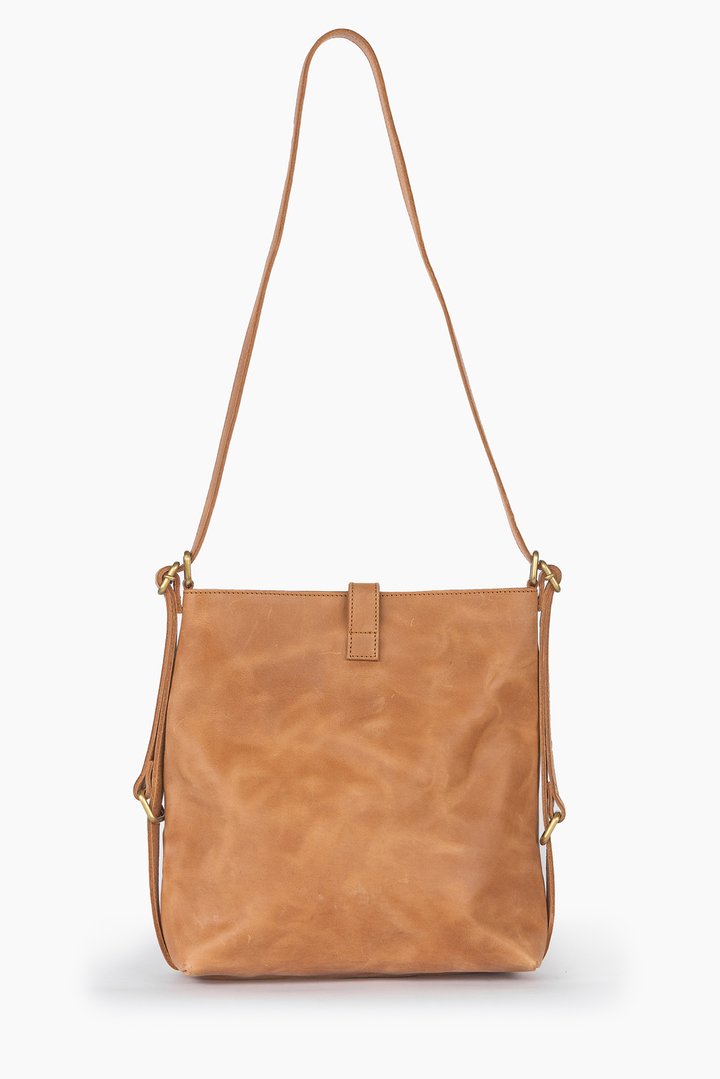 Mini Leather Slingback Bag - camel